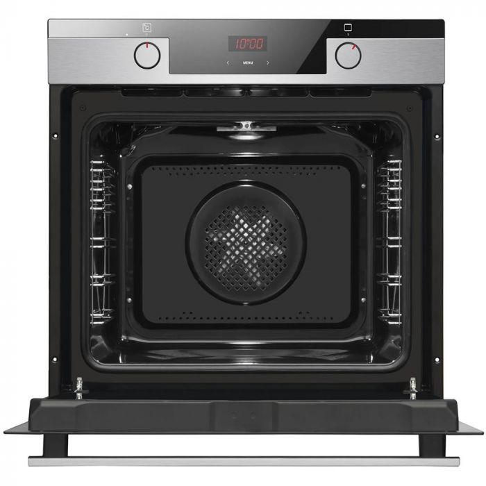 Духовка электр. Hansa, 60см, 77л, A,  гриль, емаль легкого очищення, диспл., нержавіюча сталь