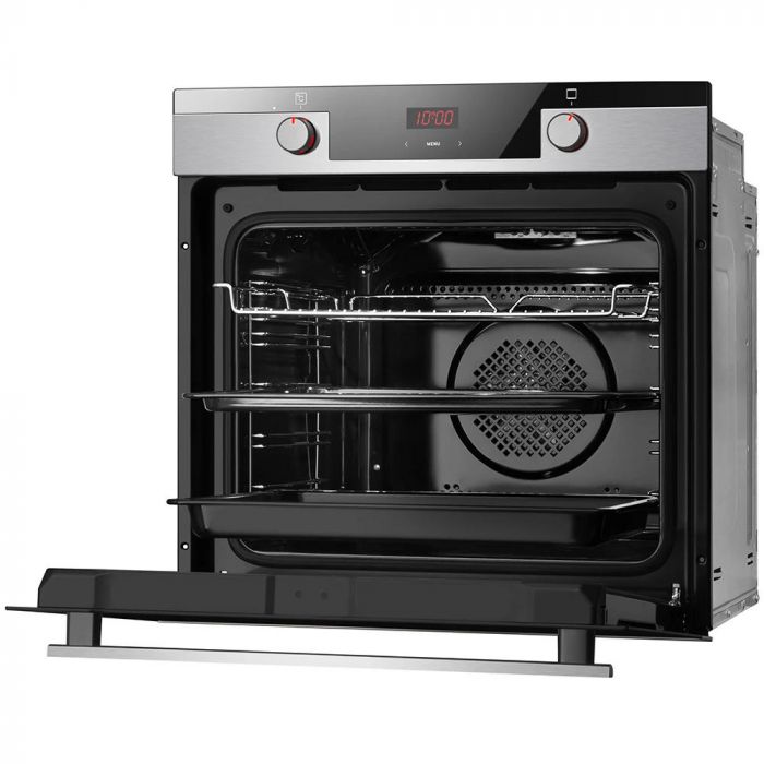 Духовка электр. Hansa, 60см, 77л, A,  гриль, емаль легкого очищення, диспл., нержавіюча сталь