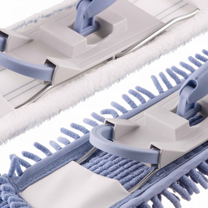 Швабра Ardesto Profe 40см з 3-секційною ручкою 130см та 2 змінні насадки, синій