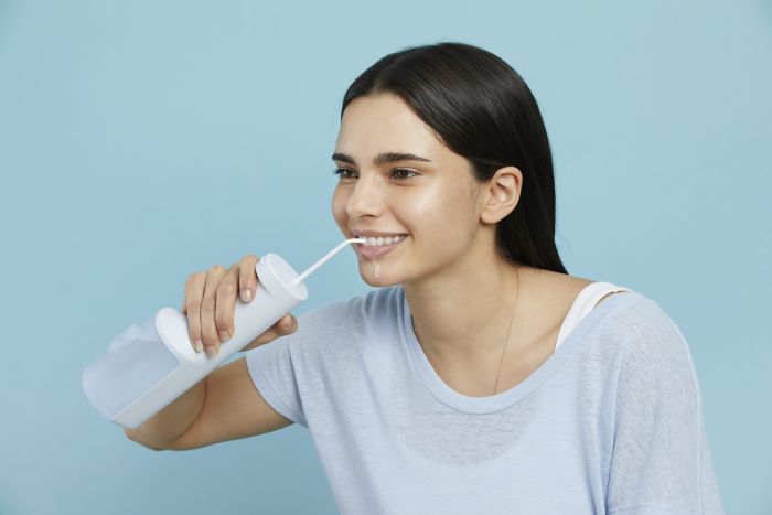 Іригатор Panasonic портативний, чаша 200 мл, Li-ion аккум. в компл., 2 насадки, світло блакитний