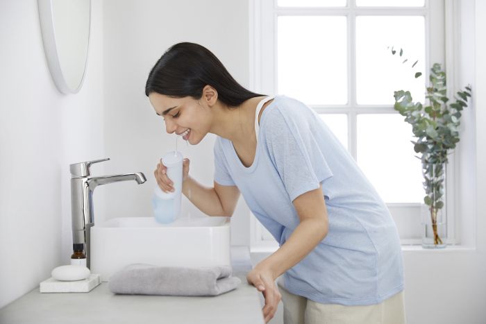 Іригатор Panasonic портативний, чаша 200 мл, Li-ion аккум. в компл., 2 насадки, світло блакитний