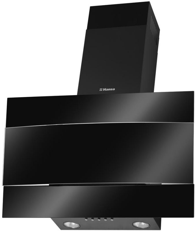Витяжка Hansa похила, скло+метал, 60см, 280м.куб/год, чорний метал