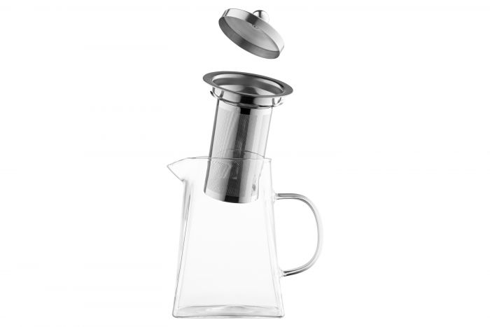 Заварник Ardesto Gemini Roma 950мл, боросилікатне скло, нержавіюча сталь, прозорий