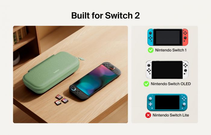 Чохол Belkin із акумулятором 10000мА·год для Nintendo Switch 2, Sage