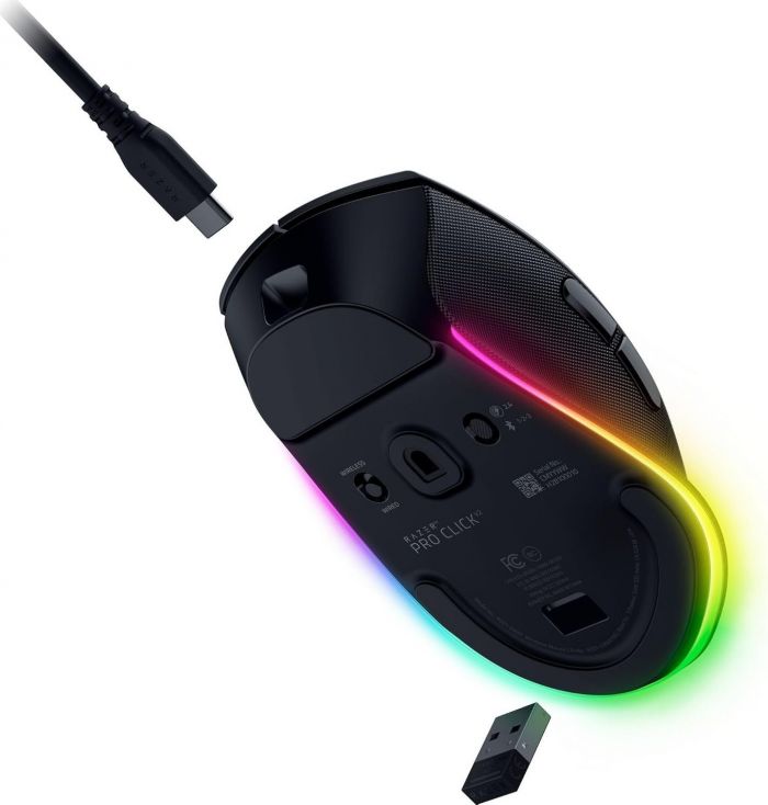 Миша Razer Pro Click V2, RGB, USB-A/WL/BT, чорний