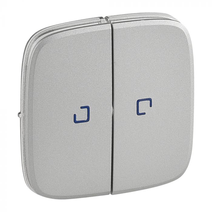 Клавіша 2-х клавішного вимикача з підсвічуванням Legrand Valena ALLURE, IN*MATIC, алюміній