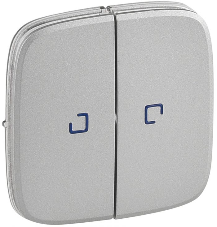 Клавіша 2-х клавішного вимикача з підсвічуванням Legrand Valena ALLURE, IN*MATIC, алюміній