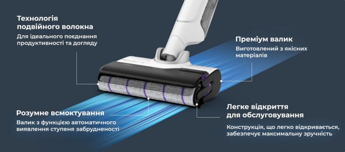 Пилосос Rowenta безпровідний миючий X-Clean 10, 200Вт, конт пил -0.67л, конт для води-0.73л, автон. робота до 60хв, вага-4.15кг, НЕРА, білий