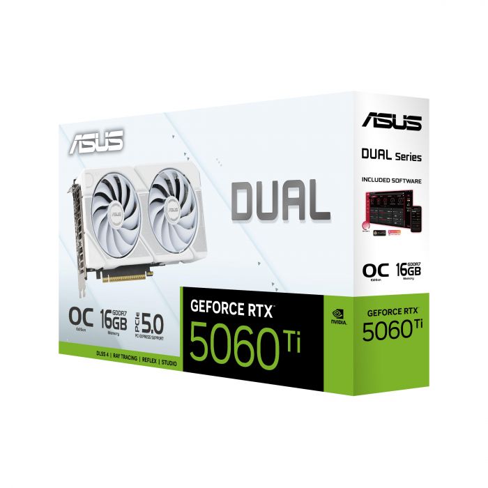 Відеокарта ASUS GeForce RTX 5060 TI 16GB GDDR7 OC DUAL-RTX5060TI-O16G-WHITE білий