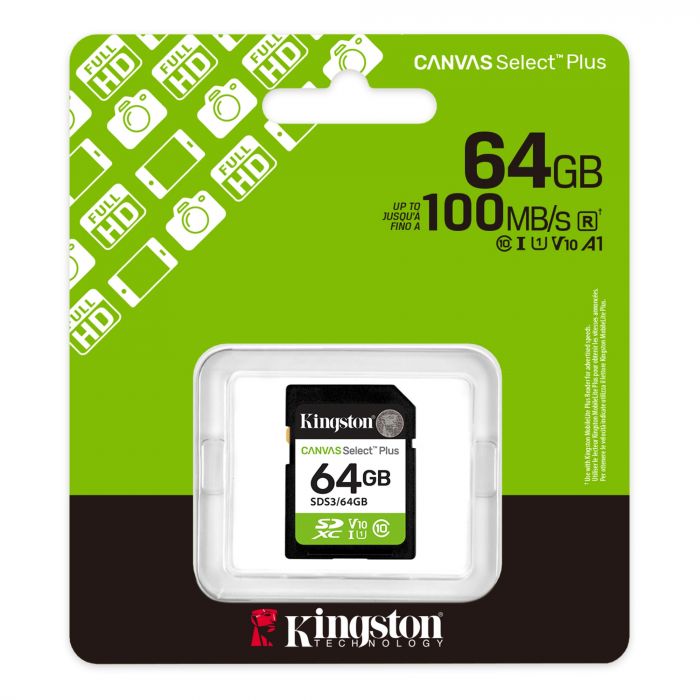 Карта пам'яті Kingston SD   64GB C10 UHS-I V10 R100MB/s