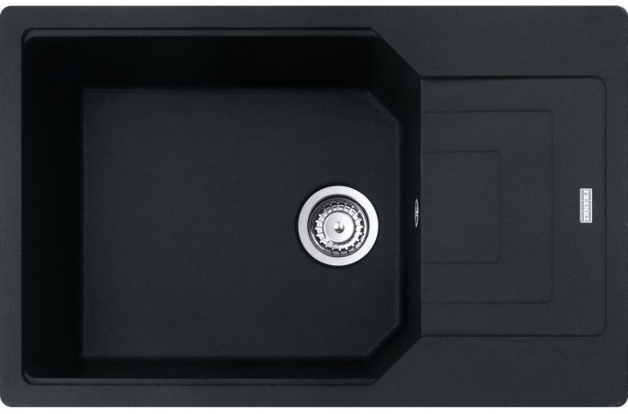 Мийка кухонна Franke Urban, фраграніт, прямокутник, з крилом, 780х500х220мм, чаша - 1, врізна, оборотна, UBG 611-78 XL, чорний матовий