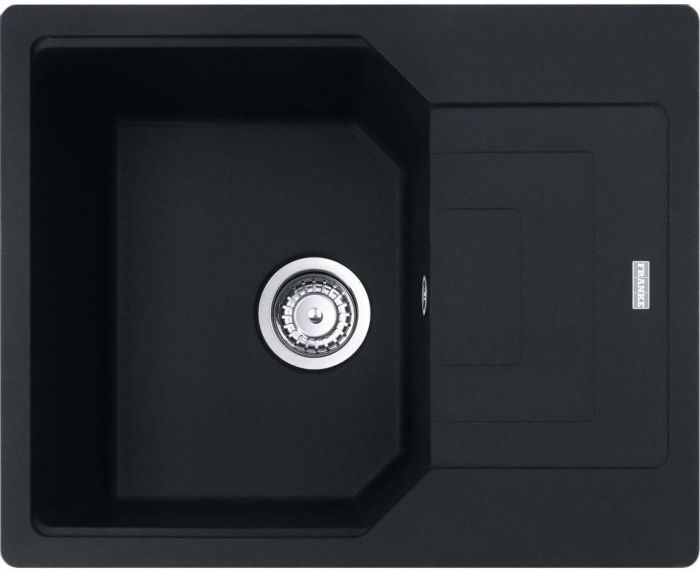 Мийка кухонна Franke Urban, фраграніт, прямокутник, з крилом, 620х500х220мм, чаша - 1, врізна, оборотна, UBG 611-62, чорний матовий