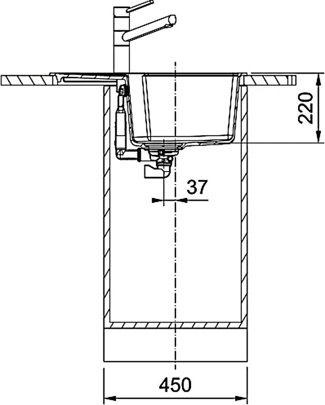 Мийка кухонна Franke Urban, фраграніт, прямокутник, з крилом, 620х500х220мм, чаша - 1, врізна, оборотна, UBG 611-62, чорний матовий