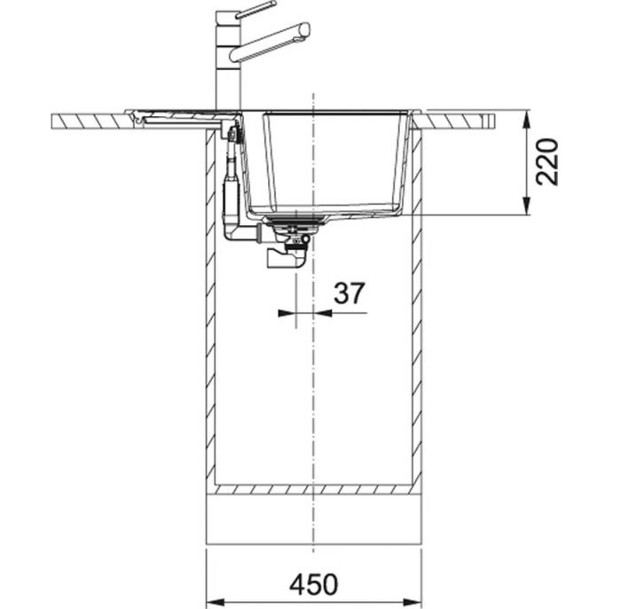 Мийка кухонна Franke Urban, фраграніт, прямокутник, з крилом, 620х500х220мм, чаша - 1, врізна, оборотна, UBG 611-62, онікс