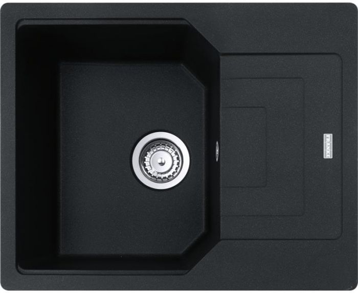 Мийка кухонна Franke Urban, фраграніт, прямокутник, з крилом, 620х500х220мм, чаша - 1, врізна, оборотна, UBG 611-62, онікс
