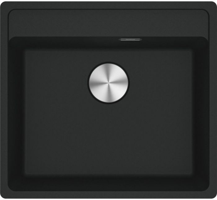 Мийка кухонна Franke Maris, фраграніт, прямокутник, без крила, 560х510х200мм, чаша - 1, врізна, MRG 610-52 TL, чорний матовий