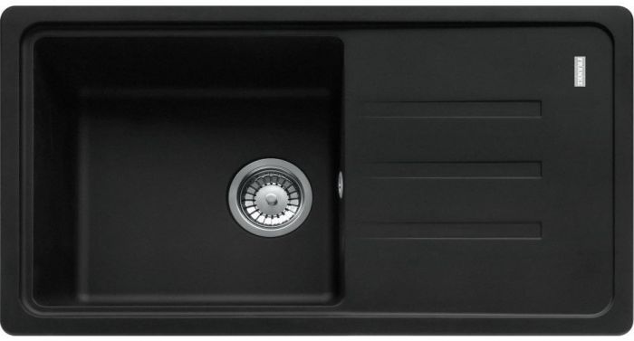 Мийка кухонна Franke Malta, фраграніт, прямокутник, з крилом, 780х435х200мм, чаша - 1, накладна, оборотна, BSG 611-78, чорний матовий