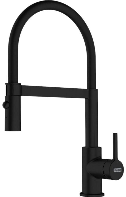 Змішувач для кухні Franke Lina L Shape, довж.виливу - 218мм, душ, поворотний, 1важіль, чорний матовий