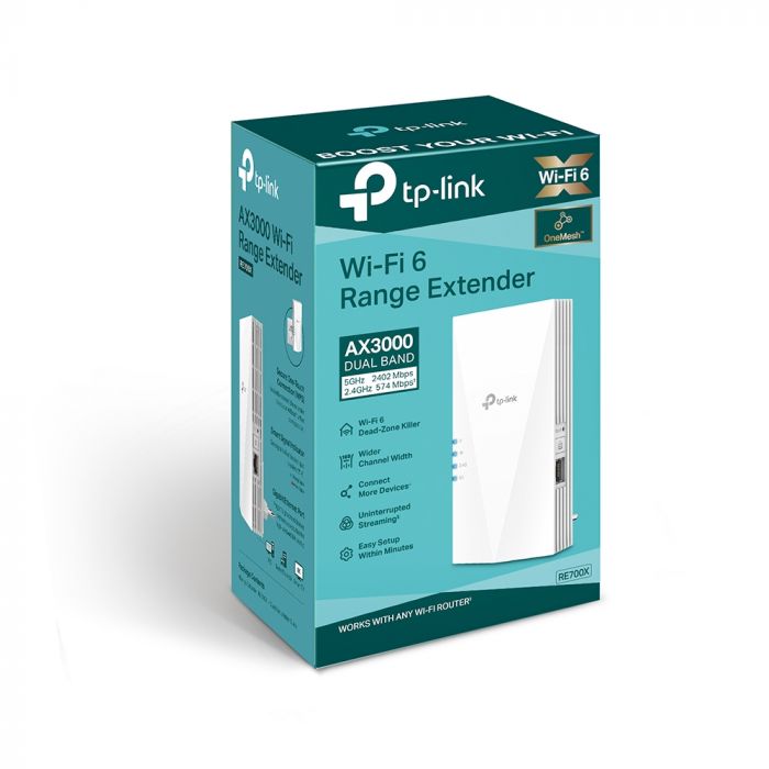 Розширювач покриття WiFi TP-LINK RE700X AX3000, 1хGE, MESH