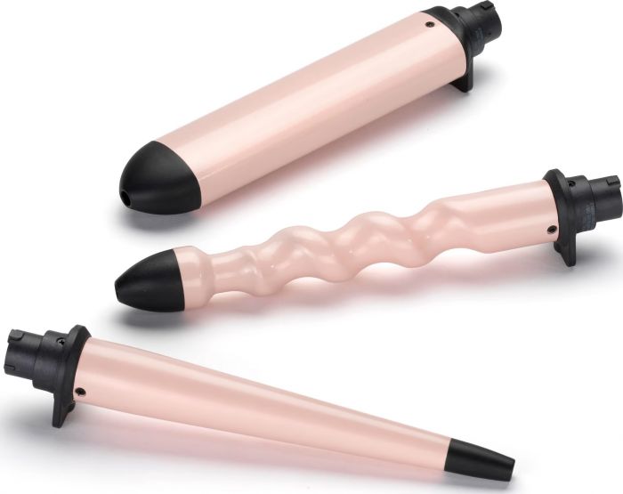 Мультистайлер Babyliss Curl & Wave Trio Styler, 58Вт, темп.режимов-2, 180°C, 210°C , термо килимок, рукавиця, кераміка, чорно-рожевий