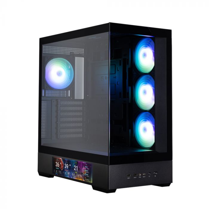 Корпус Zalman P40 DS без БЖ, 2xUSB3.0, 1x Type C, 3x120мм ARGB Reverse,  1x120мм ARGB, VGA 420мм, LCS ready, TG Side/Front Panel, Display, ATX, чорний