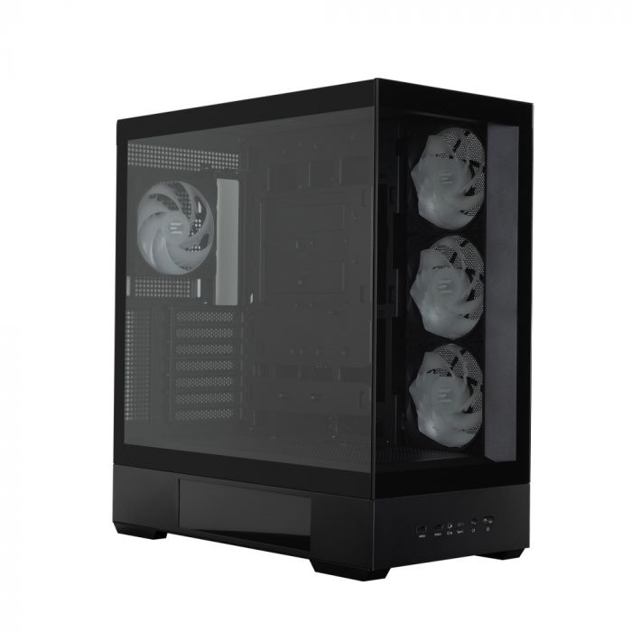 Корпус Zalman P40 DS без БЖ, 2xUSB3.0, 1x Type C, 3x120мм ARGB Reverse,  1x120мм ARGB, VGA 420мм, LCS ready, TG Side/Front Panel, Display, ATX, чорний