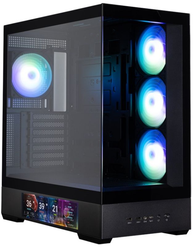 Корпус Zalman P40 DS без БЖ, 2xUSB3.0, 1x Type C, 3x120мм ARGB Reverse,  1x120мм ARGB, VGA 420мм, LCS ready, TG Side/Front Panel, Display, ATX, чорний