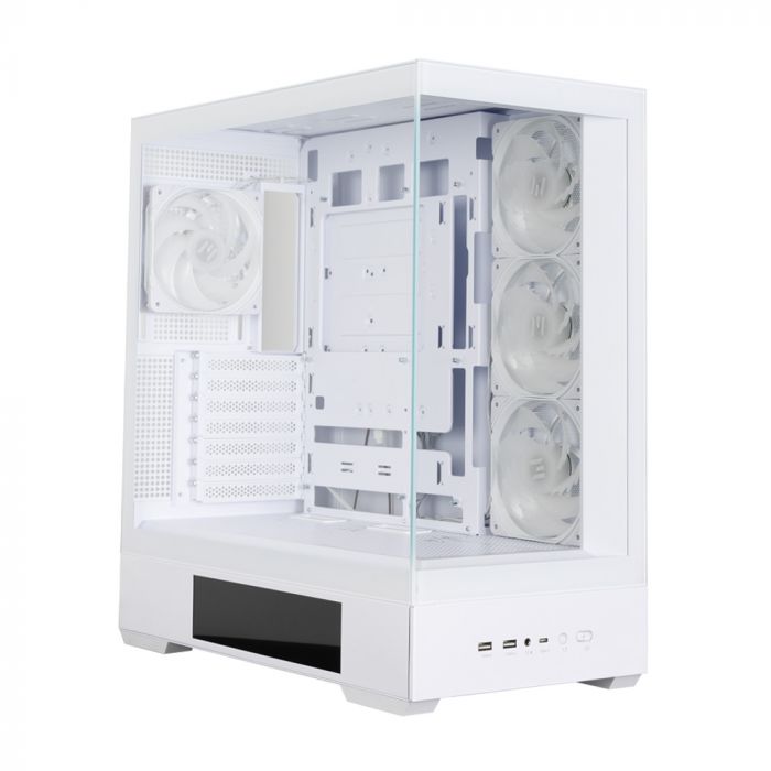 Корпус Zalman P40 DS без БЖ, 2xUSB3.0, 1x Type C, 3x120мм ARGB Reverse,  1x120мм ARGB, VGA 420мм, LCS ready, TG Side/Front Panel, Display, ATX, білий