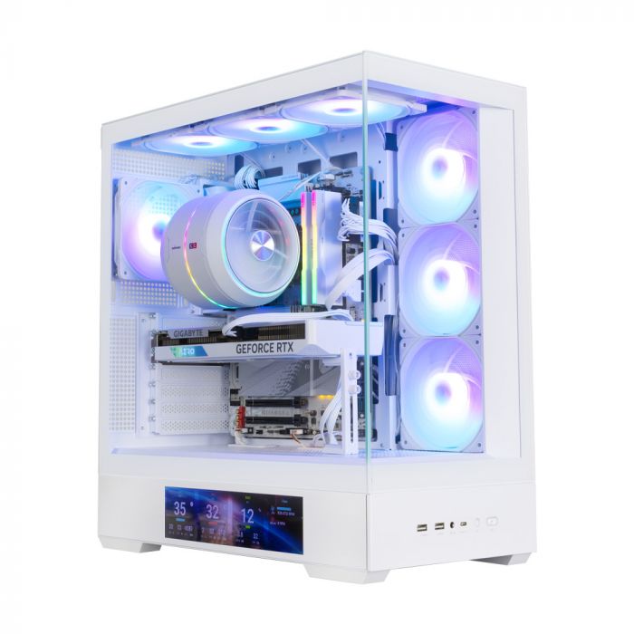 Корпус Zalman P40 DS без БЖ, 2xUSB3.0, 1x Type C, 3x120мм ARGB Reverse,  1x120мм ARGB, VGA 420мм, LCS ready, TG Side/Front Panel, Display, ATX, білий