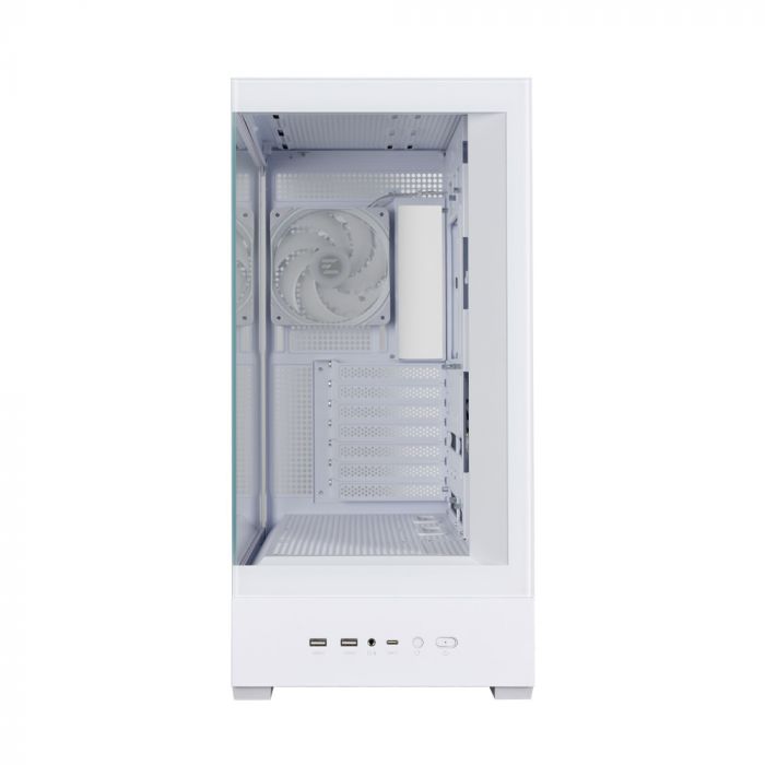 Корпус Zalman P40 DS без БЖ, 2xUSB3.0, 1x Type C, 3x120мм ARGB Reverse,  1x120мм ARGB, VGA 420мм, LCS ready, TG Side/Front Panel, Display, ATX, білий