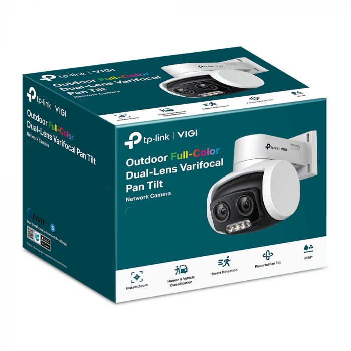 IP-Камера TP-LINK VIGI C540-V, PoE, 4Мп, 2,8-12мм, H265+, IP66, Dome, кольорове нічне бачення, подвійний об'єктив, зовнішня