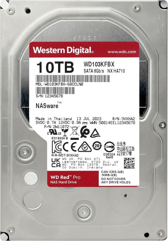 Жорсткий диск WD 10TB 3.5" 7200 512MB SATA Red Pro NAS