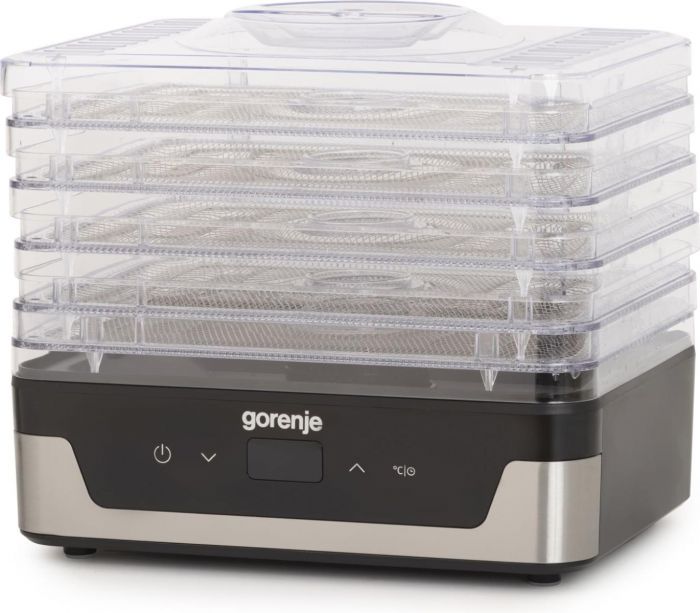 Сушарка для продуктів Gorenje 230Вт, піддонів - 5x2.8см, діаметр - 29см, макс - 75°С, електр.упр,білий