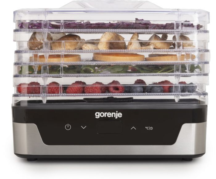 Сушарка для продуктів Gorenje 230Вт, піддонів - 5x2.8см, діаметр - 29см, макс - 75°С, електр.упр,білий