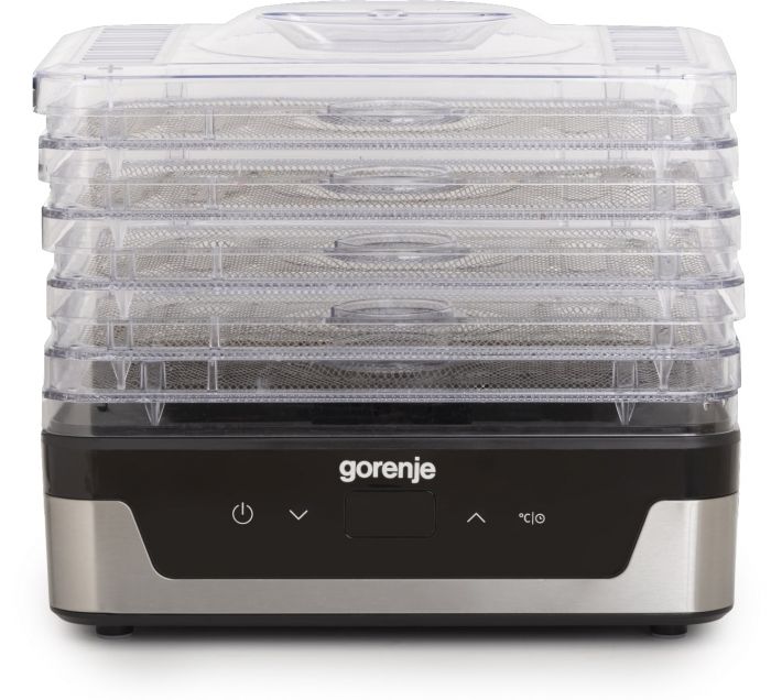 Сушарка для продуктів Gorenje 230Вт, піддонів - 5x2.8см, діаметр - 29см, макс - 75°С, електр.упр,білий