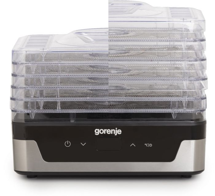 Сушарка для продуктів Gorenje 230Вт, піддонів - 5x2.8см, діаметр - 29см, макс - 75°С, електр.упр,білий