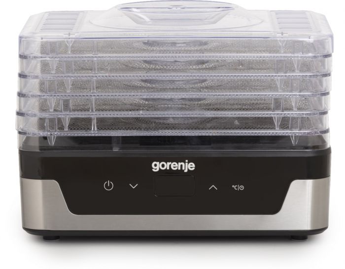 Сушарка для продуктів Gorenje 230Вт, піддонів - 5x2.8см, діаметр - 29см, макс - 75°С, електр.упр,білий
