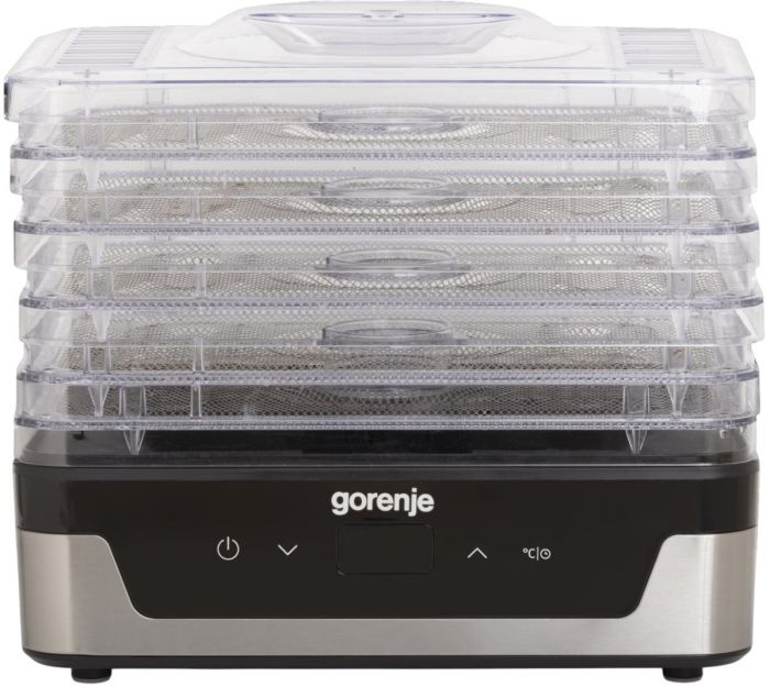 Сушарка для продуктів Gorenje 230Вт, піддонів - 5x2.8см, діаметр - 29см, макс - 75°С, електр.упр,білий