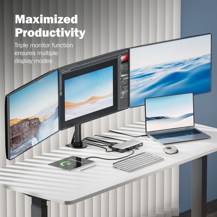 Док-станція DIGITUS USB-C > 2xHDMI/DP/2xUSB-A/USB-C/SD/MicroSD/RJ54/DC/Audio