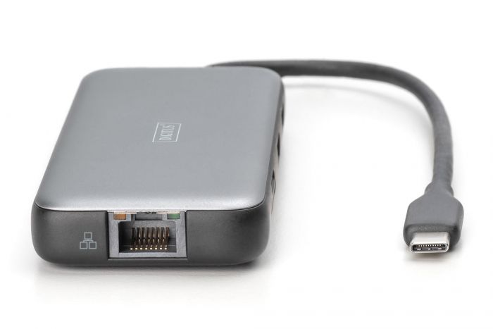 Док-станція DIGITUS USB-C > 2xHDMI/2xUSB-A/USB-C/SD/MicroSD/RJ54