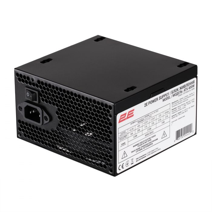 Корпус 2E Credo V285B-400 з БЖ 2E ATX400, 1xUSB3.0, 1х USB 2.0, 1xUSB Type-C, 1x120мм, VGA 300мм, mATX, чорний