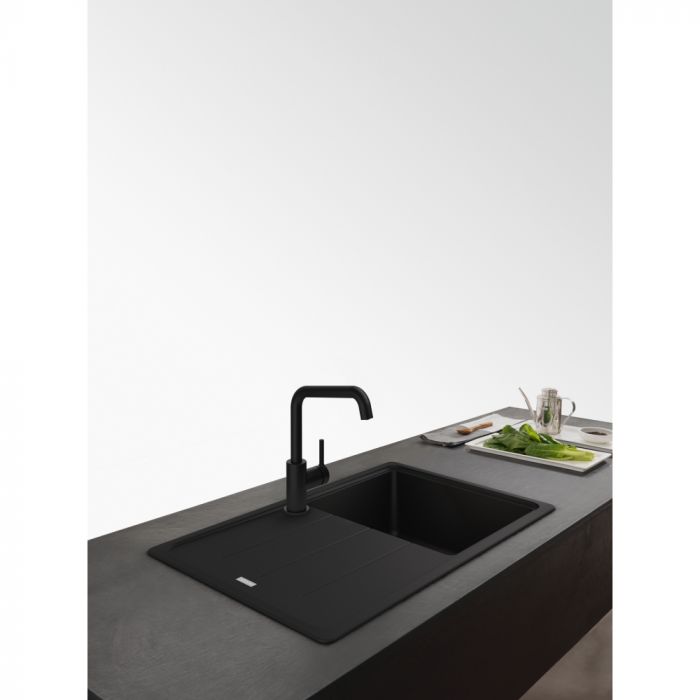 Змішувач для кухні Franke Lina U, довж.виливу - 211мм, поворотний, 1важіль, чорний матовий