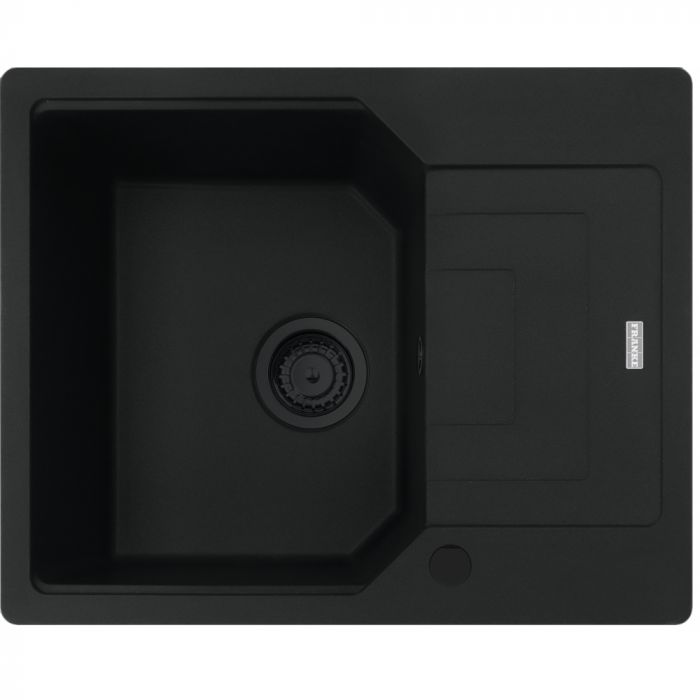 Мийка кухонна Franke Urban, фраграніт, прямокутник, з крилом, 620х500х220мм, чаша - 1, врізна, оборотна, UBG 611-62, чорний матовий
