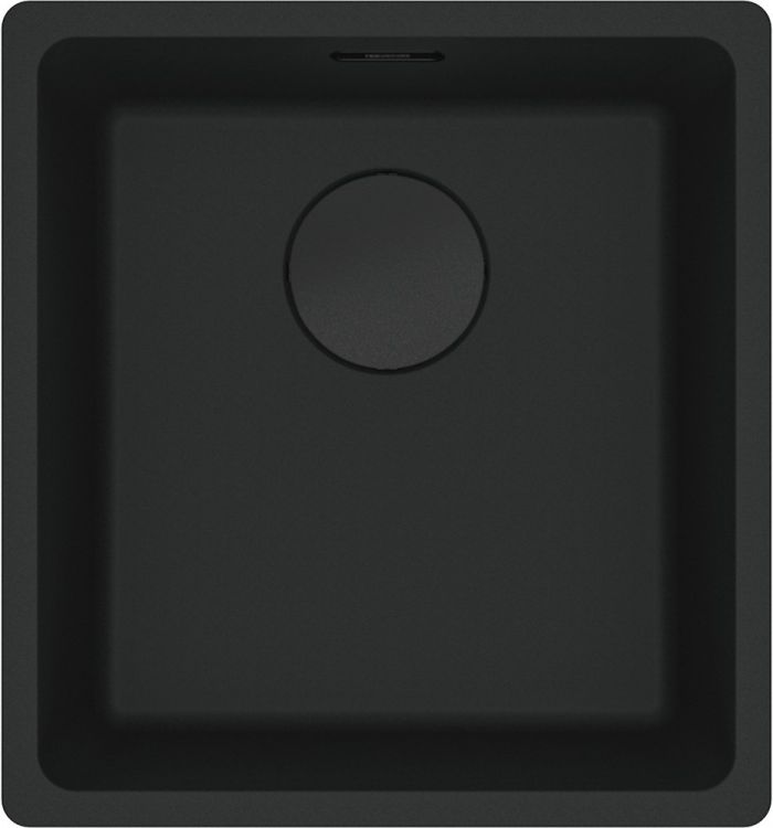 Мийка кухонна Franke Maris, фраграніт, прямокутник, без крила, 403х433х200мм, чаша - 1, монтаж під стільницю, MRG 110-37, чорний матовий