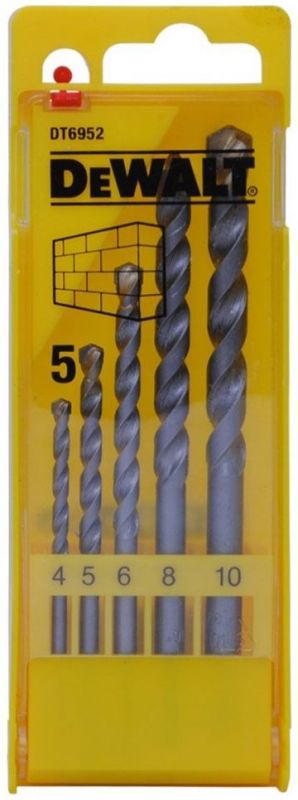 Набір свердел по бетону, цеглі, каменю DeWalt EXTREME, 5 шт, 4-10мм, кейс