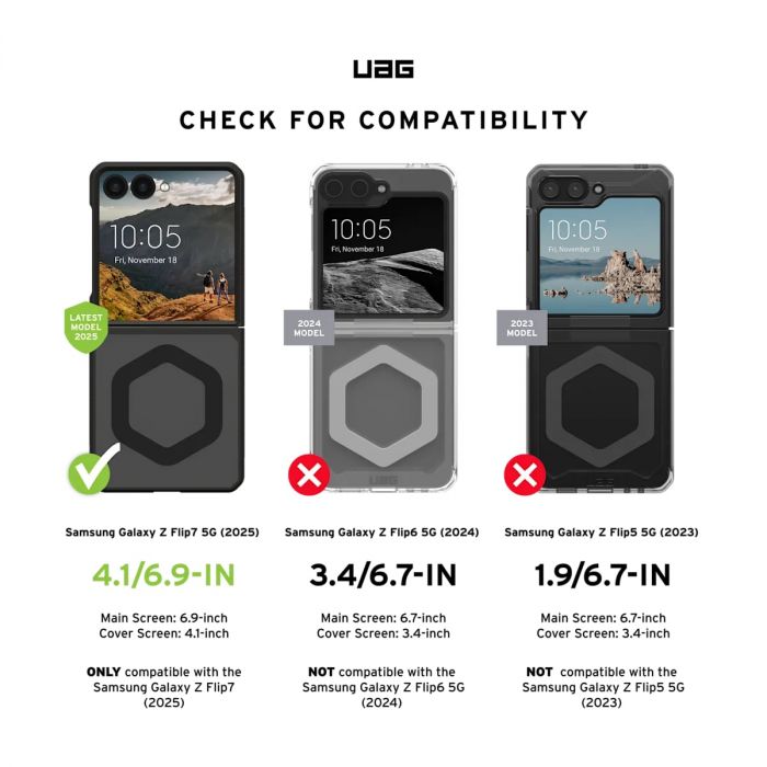 Чохол UAG для Samsung Galaxy Z Flip 7, Mouve with Magnet, Ash