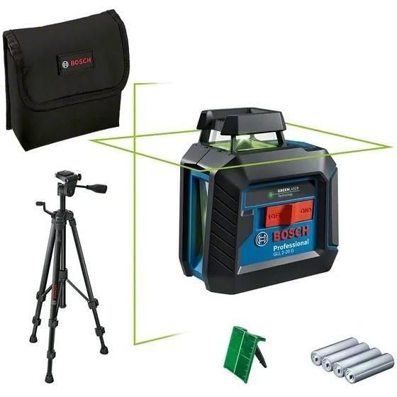 Нівелір лазерний Bosch Professional GLL2-20G + BT150 до 10м, ±0.2мм/м, 4AAx1.5В, штатив, чохол, 0.62кг