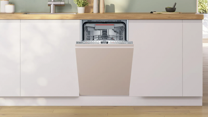 Посудомийна машина Bosch вбудована, 10компл., E, 45см, дисплей, 3й кошик, білий