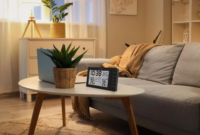 Метеостанція Sencor, внутр/зовн вимірювання, AAx3+AAx2, темп-ра, вологість, час, прогноз погоди, чорний