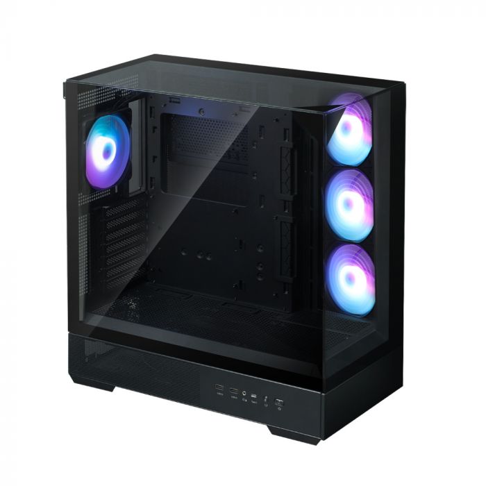 Корпус Zalman P40 Prism Plus без БЖ, 2xUSB3.0, 1x Type C, 3x120мм ARGB Reverse,  1x120мм ARGB, VGA 420мм, LCS ready, TG TG Side/Front/Top Panel, ATX, чорний